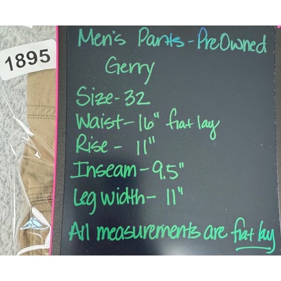 Mens Beige 32 Gerry Cargo Shorts Adjustable Belt Nylon/Spandex Durable - PreOwne - Picture 15 of 16